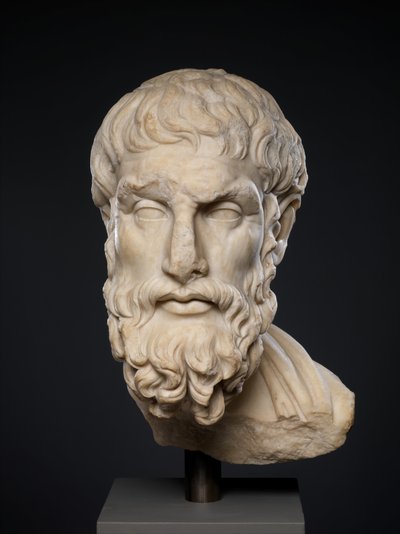 Cabeza de mármol de Epicuro de Roman