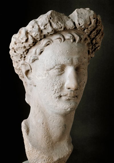 Cabeza de mármol del emperador romano Domiciano (Tito Flavio Domiciano) (51-96 d.C.) Roma, Museo Nazionale Romano de Roman