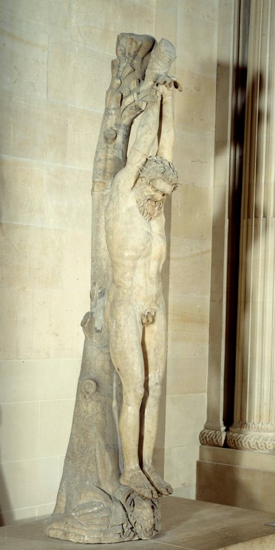 El tormento de Marsias colgando de un tronco de pino de Roman