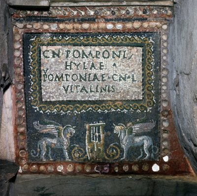 Mosaico de la Tumba de Pomponio Hylax, Roma. de Roman