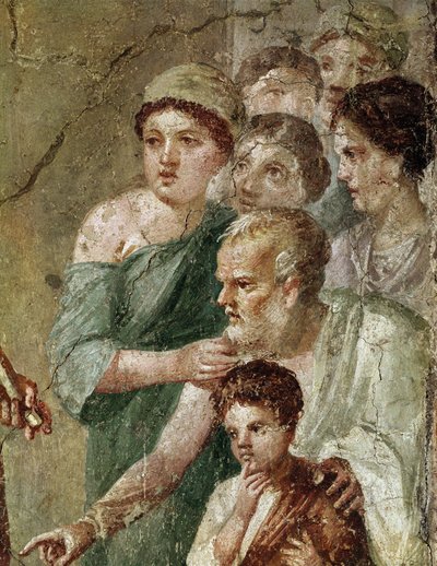Pan músico, entre las ninfas (fresco) de Roman