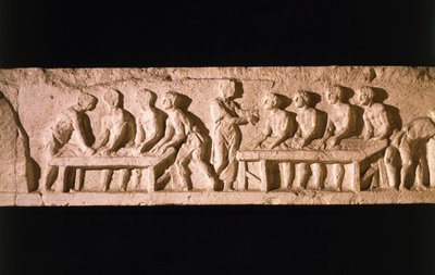 Relieve que representa una panadería, de la tumba de Eurysaces el Panadero, en Porta Maggiore, Roma, 50-20 a.C. de Roman