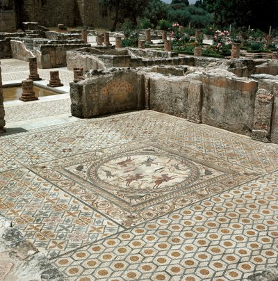 Restos de los mosaicos de la ciudad romana de Roman