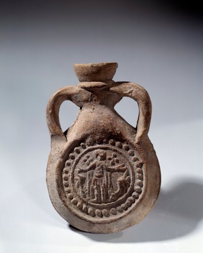 Arte romano: bulbo de terracota con pie que representa a un santo. Siglo IV d.C. París, Museo del Louvre de Roman
