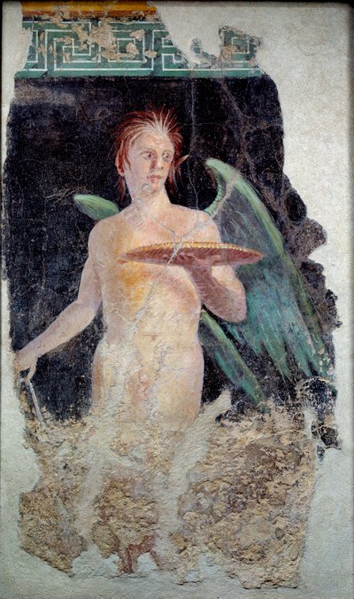 Arte romano: fresco del genio alado de Pompeya - Finales del siglo I a.C. de Roman