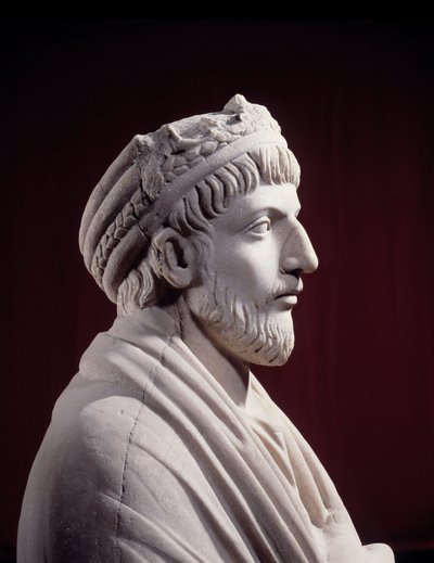 Arte grecorromano: Escultura del emperador romano Juliano el Apóstata (331 - 363) (siglo IV d.C.) París, Museo del Louvre de Roman