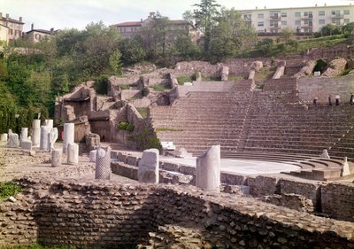 Antigüedad romana: Teatro romano de Lyon, en la colina de Fourvière, del siglo I a.C. de Roman