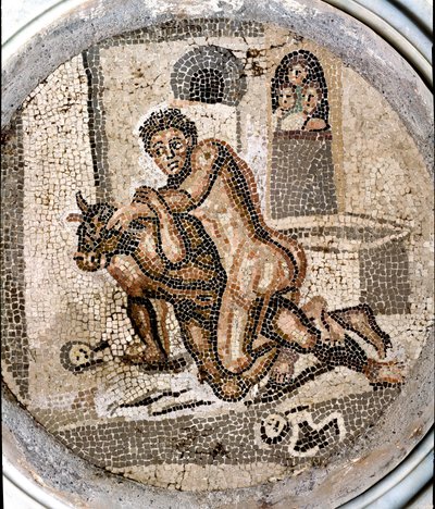 Arte romano: Teseo luchando contra el minotauro de Roman