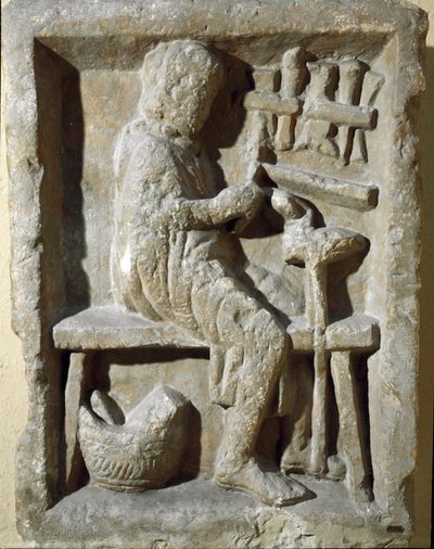 Arte romano: herrero en el trabajo, siglo I d.C. Roma, Museo de la Civilización Romana de Roman