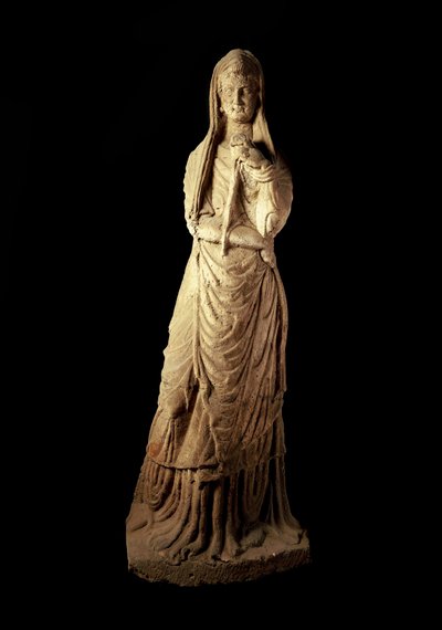 Arte romano: estatua funeraria en piedra caliza. Siglo I a.C. Nápoles, Museo Arqueológico Nacional de Roman