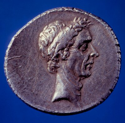 Arte romano: moneda con la efigie de Julio César (100-44 a.C.) - París, BN de Roman