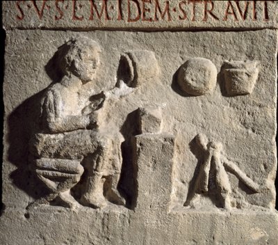 Arte romano: bajorrelieve que representa una parada de alfarero de Roman