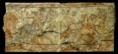 Arte romano: mural que representa a un arquero cazando la prímula. del sitio de Doura Europos en Siria (27 a.C.-476 d.C.) de Roman