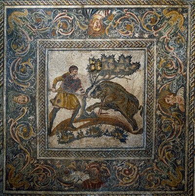 Arte romano: caza de jabalíes de Roman