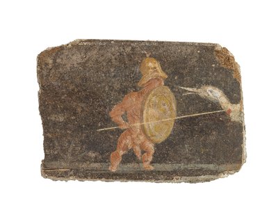 Fragmento de pintura mural romana, siglo I-II (fresco) de Roman