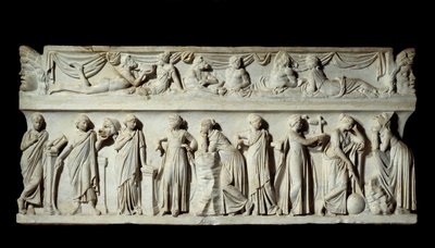 Sarcófago de las Musas: representación de musas diosas de las artes y las letras de Roman