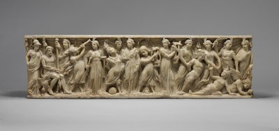 Sarcófago con el concurso entre las Musas y las Sirenas, finales del siglo III de Roman