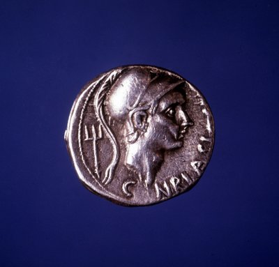 Moneda de plata con la efigie de Escipión el Africano (235 a.C. - 183 a.C.) de Roman