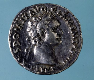 Moneda de plata con la efigie del emperador romano Domiciano (51 - 96). Colección del Medagliere de Milán de Roman