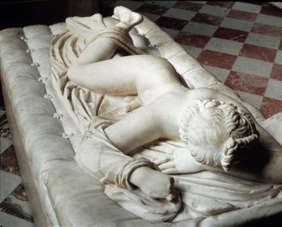 Hermafrodita durmiente (escultura de mármol, siglo II a.C.) de Roman