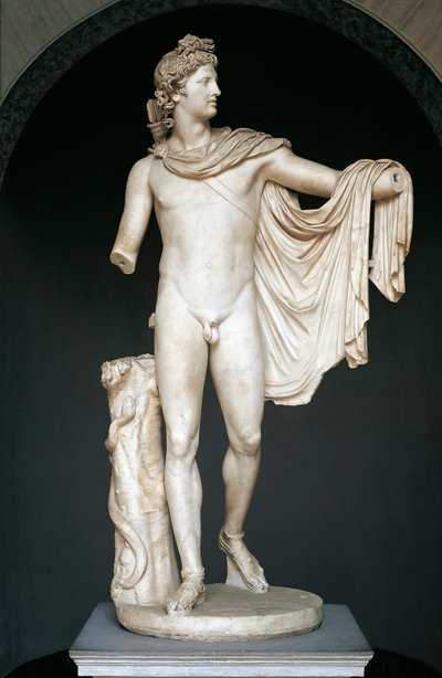 Estatua conocida como Apolo Belvedere, copia del original griego de bronce del siglo IV a.C. de Roman
