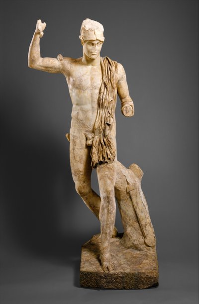 Estatua de un guerrero herido, c.138-181 d.C. (mármol) de Roman