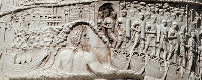 Las legiones romanas navegan en Ancona bajo la protección de Neptuno (detalle) de Roman