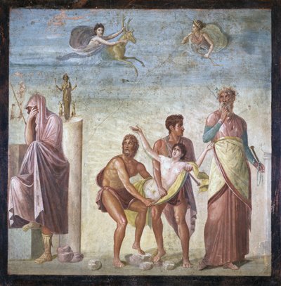 El sacrificio de Ifigenia, de la Casa del Poeta Trágico, Pompeya, 4º estilo decorativo, c.30 d.C. de Roman