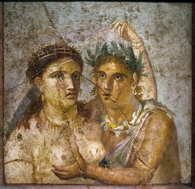 El sátiro y la menade - Sátiro y ménade - Pompeya - Casa di Cecilio Giocondo - Satiro e menade - Cabinetto segreto de Roman