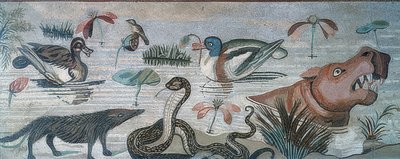 Animales en el Nilo, de la Casa del Fauno, Pompeya de Roman