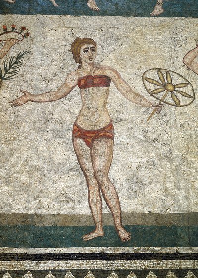 Joven romano realizando ejercicios físicos. (Detalle) de Roman