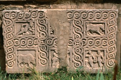 Fragmento arquitectónico con decoración tallada, Alto Imperio (27 a.C.-395 d.C.) (detalle) de Roman Imperial Period