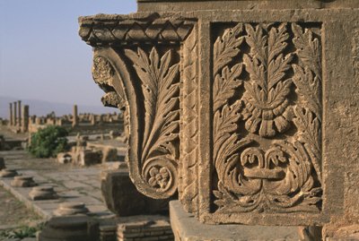 Fragmento arquitectónico con decoración tallada, Mercado de Sertius, Período Alto Imperial (27 a.C.-395 d.C.) de Roman Imperial Period