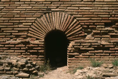 Termas del norte, (detalle) de una pared de ladrillo de Roman Imperial Period