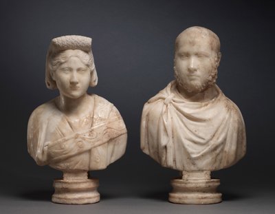 Busto de Retrato de un Hombre Aristocrático y Busto de Retrato de una Mujer Aristocrática, c.270-280 de Roman Imperial Period