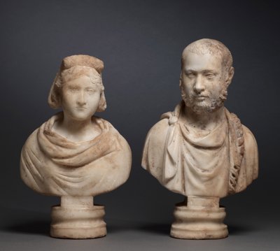 Busto de Retrato de una Mujer Aristocrática y Busto de Retrato de un Hombre Aristocrático, 280-290 de Roman Imperial Period