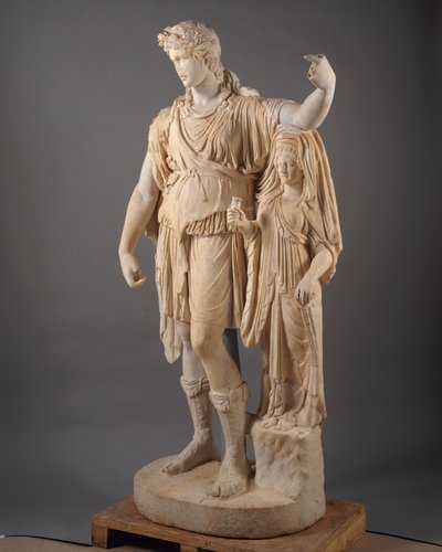 Estatua de Dionisos apoyado en una figura femenina ("Hope Dionysos") de Roman Imperial Period