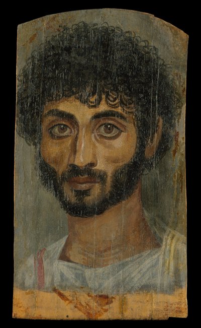 Retrato de un Hombre de Cara Delgada y Barba, 160-180 d.C. de Roman Period Egyptian