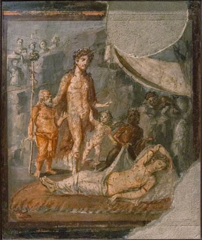 Ariadna abandonada por Teseo en Naxos, 1ra mitad del siglo I d.C. de Roman Pompeian wall painting.