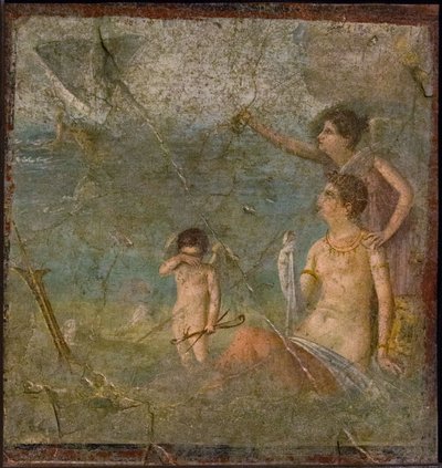 Ariadna y Teseo, 1ra mitad del siglo I d.C. de Roman Pompeian wall painting.