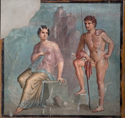 Io y Argus, 1ra mitad del siglo I d.C. de Roman Pompeian wall painting.