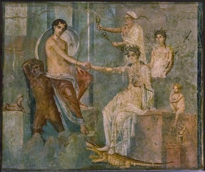 Júpiter e Io, 1ra mitad del siglo I d.C. de Roman Pompeian wall painting.