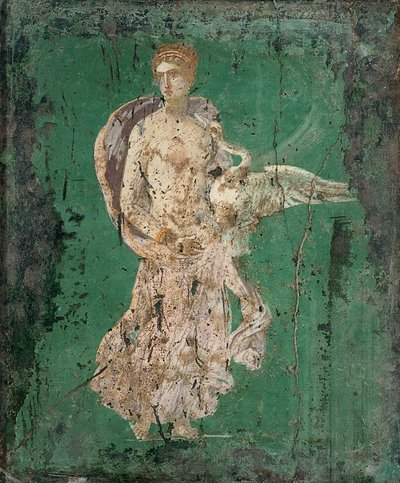 Leda y el Cisne de Roman Pompeian wall painting.
