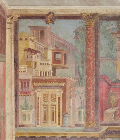 Pintura Mural del Cubiculum de una Villa en Boscoreale, c.50-40 a.C. de Roman Republican Period