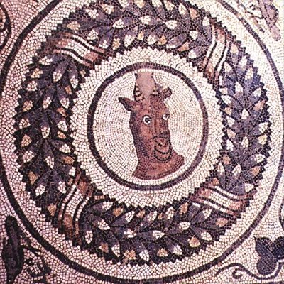 Cabeza de antílope, mosaico romano, principios del siglo IV de Roman Roman