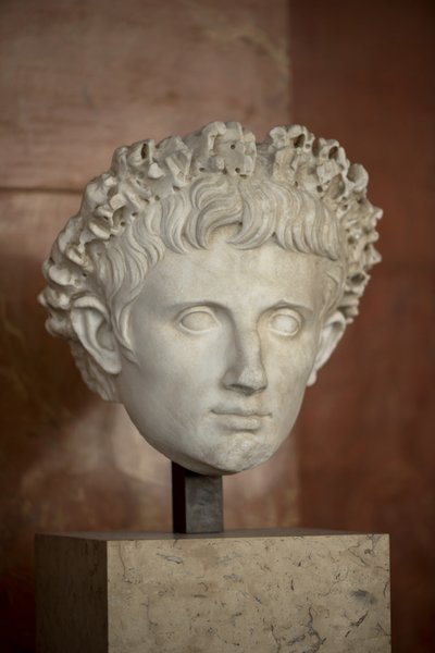 Cabeza del emperador Augusto (63 a.C. - 14 d.C.) mármol de Roman Roman