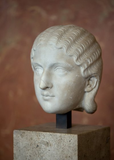 Arte de Roma Cabeza de la Emperatriz Barbia Orbiana (siglo III), Mármol de Roman Roman