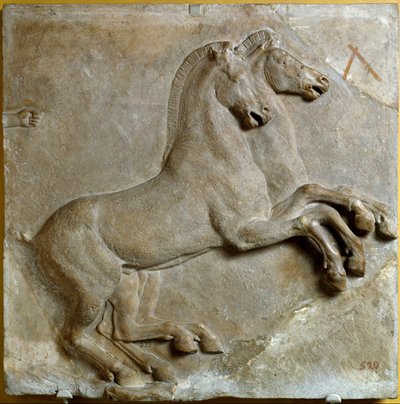 Biga (carro romano de dos ruedas tirado por dos caballos) (relieve) de Roman Roman