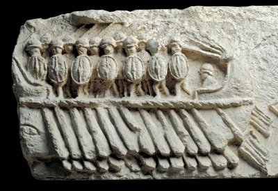 Birreme transportando soldados armados de Roman Roman