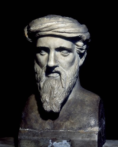 Busto de Pitágoras (siglo VI a.C.), Museos Capitolinos, Roma de Roman Roman